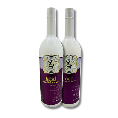 Escova Progressiva Brazilian Keratin Açai |  Kit Shampoo + Reconstrutor 2x1L