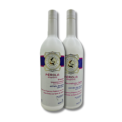 Escova Plastica dos Fios Pérola Stylishine | Kit Shampoo + Reconstrutor 1L