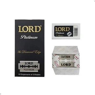 Lord Platinum The Diamond Edge Lâmina De Barbear Duplo Fio 50 Lâminas Profissionais