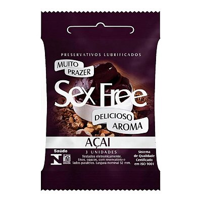 12 Preservativo Açai Sex Free Ultrafina Lubrificado