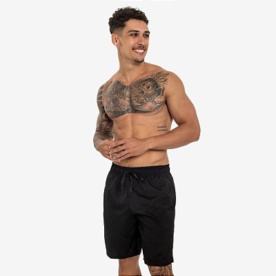 Bermuda Short Masculino Elastic para Treino com 2 Bolsos - Preto