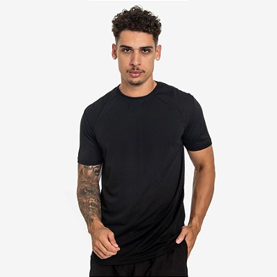 Camiseta Esportiva Dry Fit Masculina Poliéster Dry - Preto