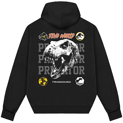 Blusão Blusa de Moletom Canguru Streetwear - Dino Word Predator