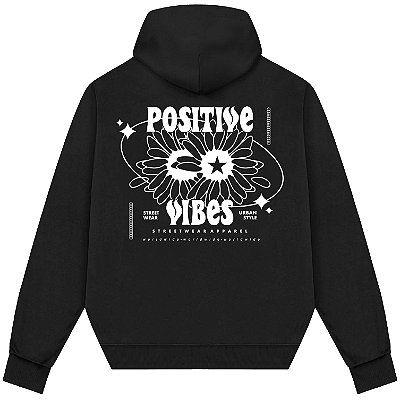 Blusão Blusa de Moletom Canguru Streetwear - Positive Vibes