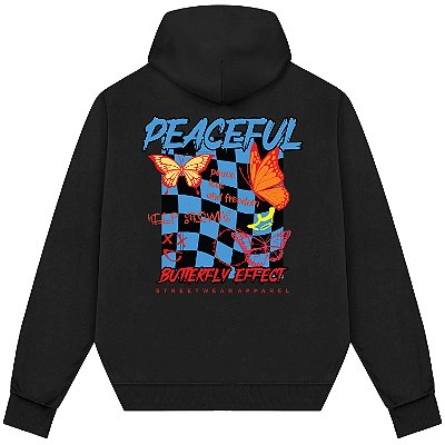 Blusão Blusa de Moletom Canguru Streetwear - Pacefull Butterfly