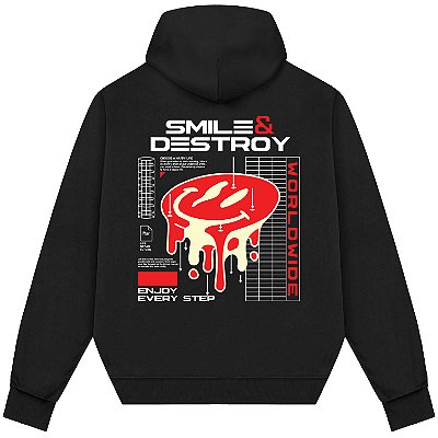 Blusão Blusa de Moletom Canguru Streetwear - Smile and Destroy