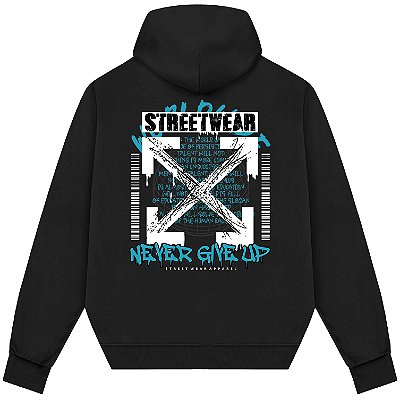 Blusão Blusa de Moletom Canguru Streetwear - Never Give Up