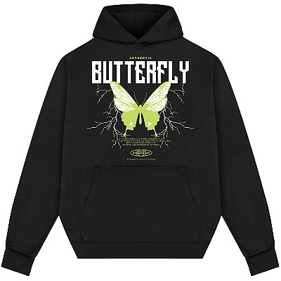 Blusão Blusa de Moletom Canguru Streetwear - Butterfly Green