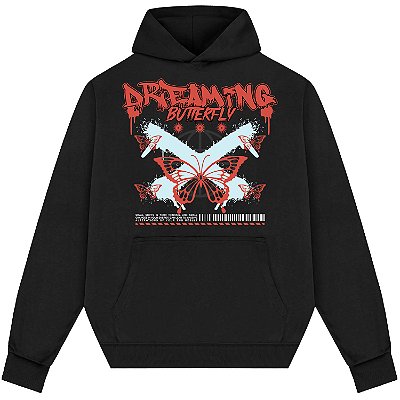 Blusão Blusa de Moletom Canguru Streetwear - Dreaming Butterfly