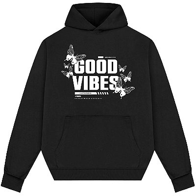 Blusão Blusa de Moletom Canguru Streetwear - Good Vibes