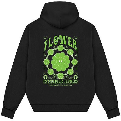 Blusão Blusa de Moletom Canguru Streetwear - Flower Psichodelych
