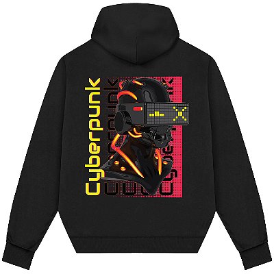 Blusão Blusa de Moletom Canguru Streetwear - Cyberpunk Robot