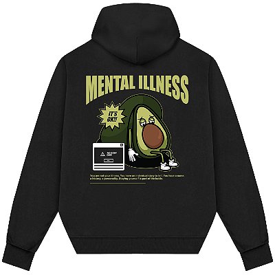 Blusão Blusa de Moletom Canguru Streetwear - Mental Illness