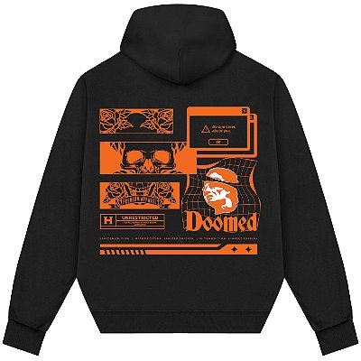 Blusão Blusa de Moletom Canguru Streetwear - Doomed Unrestricted