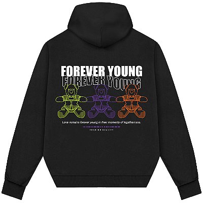 Blusão Blusa de Moletom Canguru Streetwear - Forever Young Bear