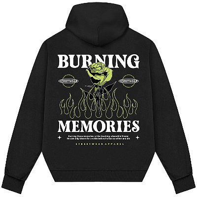 Blusão Blusa de Moletom Canguru Streetwear - Burning Memories
