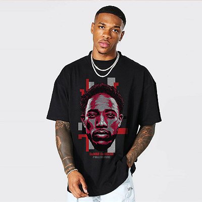 Camiseta Oversized Streetwear Masculino/Feminino DeMar DeRozan - Preto
