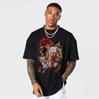 Camiseta Oversized Streetwear Masculino/Feminino DRose Player - Preto