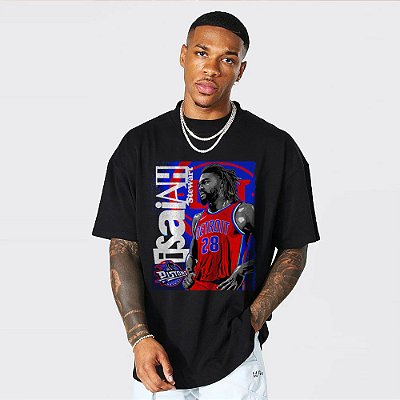 Camiseta Oversized Streetwear Masculino/Feminino Isaiah Stewart - Preto