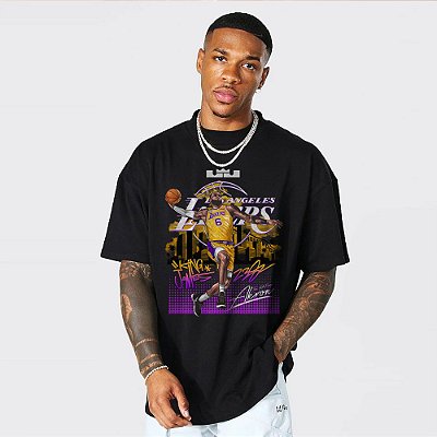 Camiseta Oversized Streetwear Masculino/Feminino Lebron James - Preto
