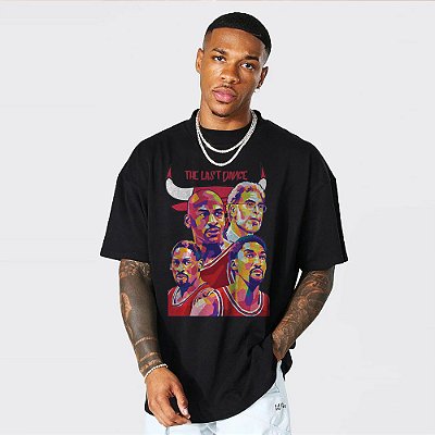 Camiseta Oversized Streetwear Masculino/Feminino The Last Dance - Preto