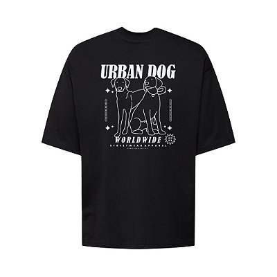 Camiseta Oversized Streetwear Masculina Estampa Costas Urban Dog