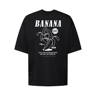 Camiseta Oversized Streetwear Masculina Estampa Costas Banana Streetwear