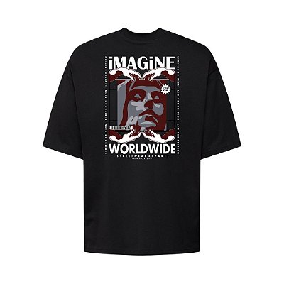Camiseta Oversized Streetwear Masculina Estampa Costas Imagine Wordwild