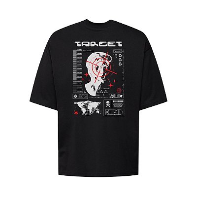 Camiseta Oversized Streetwear Masculina Estampa Costas Target