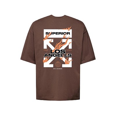 Camiseta Oversized Streetwear Masculina Estampa Costas Superior LA