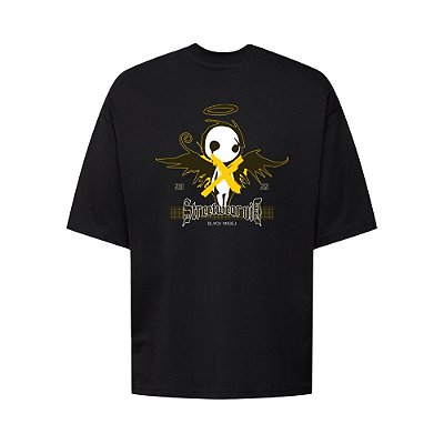 Camiseta Oversized Streetwear Masculina Estampa Costas Blackangel