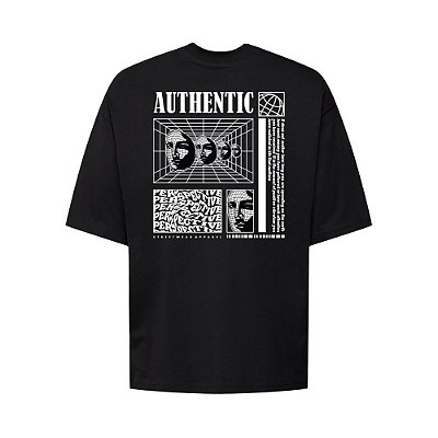 Camiseta Oversized Streetwear Masculina Estampa Costas Authentic