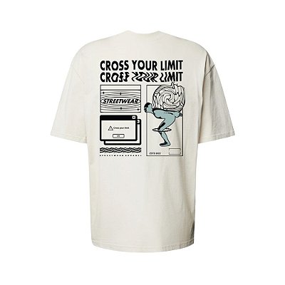 Camiseta Oversized Streetwear Masculina Estampa Costas Cross Your Limit