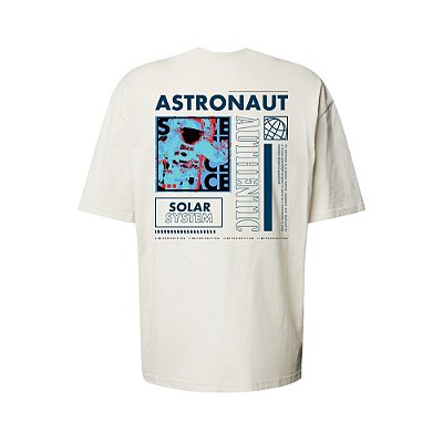 Camiseta Oversized Streetwear Masculina Estampa Costas Astronaut