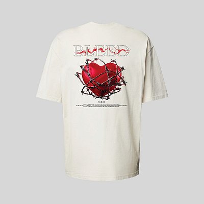 Camiseta Oversized Streetwear Masculina Estampa Costas Bleed Heart