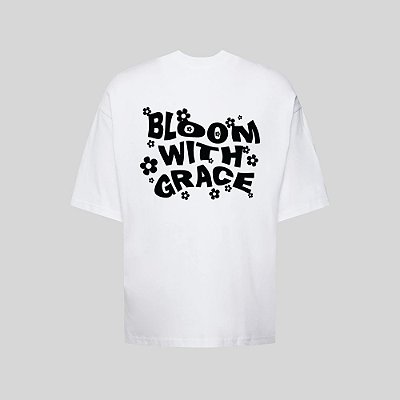 Camiseta Oversized Streetwear Masculina Estampa Costas Bloom Whit Grace