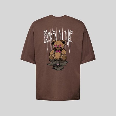 Camiseta Oversized Streetwear Masculina Estampa Costas Broken Culture