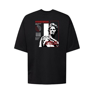 Camiseta Oversized Streetwear Masculina Estampa Costas Covert Art Not Included