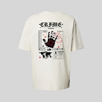 Camiseta Oversized Streetwear Masculina Estampa Costas Crime Scene