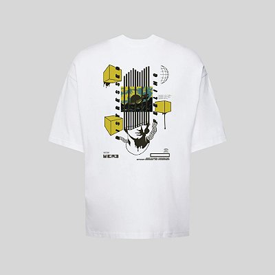 Camiseta Oversized Streetwear Masculina Estampa Costas Distressed Feeling