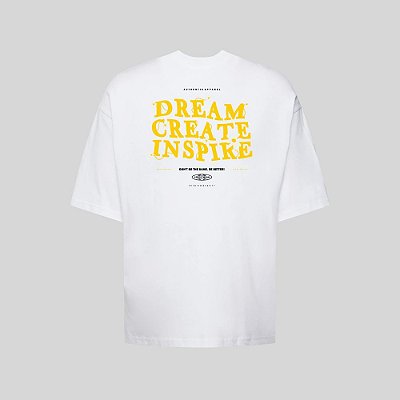 Camiseta Oversized Streetwear Masculina Estampa Costas Dream Create Inspire
