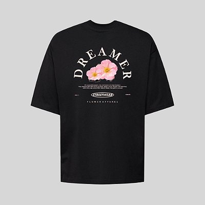 Camiseta Oversized Streetwear Masculina Estampa Costas Dreamer Flw