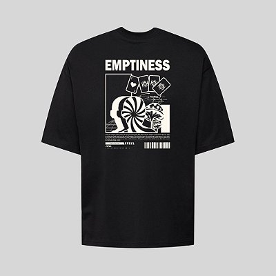 Camiseta Oversized Streetwear Masculina Estampa Costas Emptiness
