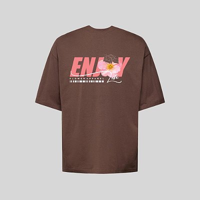 Camiseta Oversized Streetwear Masculina Estampa Costas Enjoy