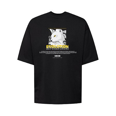 Camiseta Oversized Streetwear Masculina Estampa Costas Evolution Limited Edition