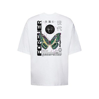 Camiseta Oversized Streetwear Masculina Estampa Costas Forever Generation