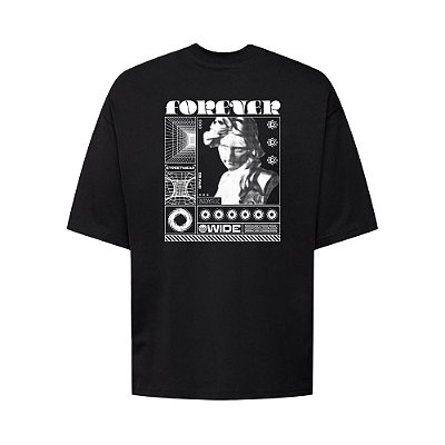 Camiseta Oversized Streetwear Masculina Estampa Costas Forever Wide