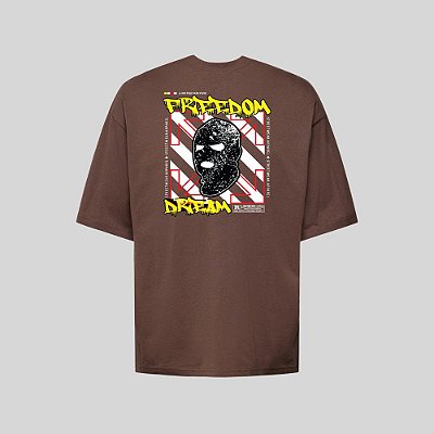 Camiseta Oversized Streetwear Masculina Estampa Costas Freedom Dream