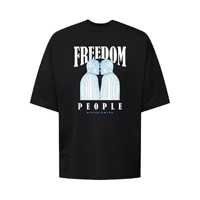 Camiseta Oversized Streetwear Masculina Estampa Costas Freedom People
