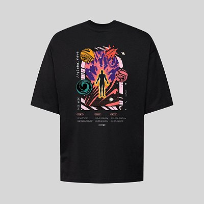 Camiseta Oversized Streetwear Masculina Estampa Costas Global Rave
